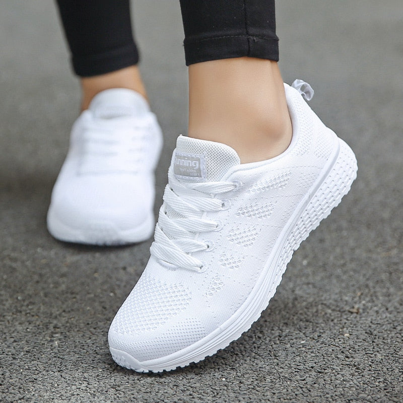 Women Running Shoes Fashion Breathable Walking Mesh Flat  Sneakers