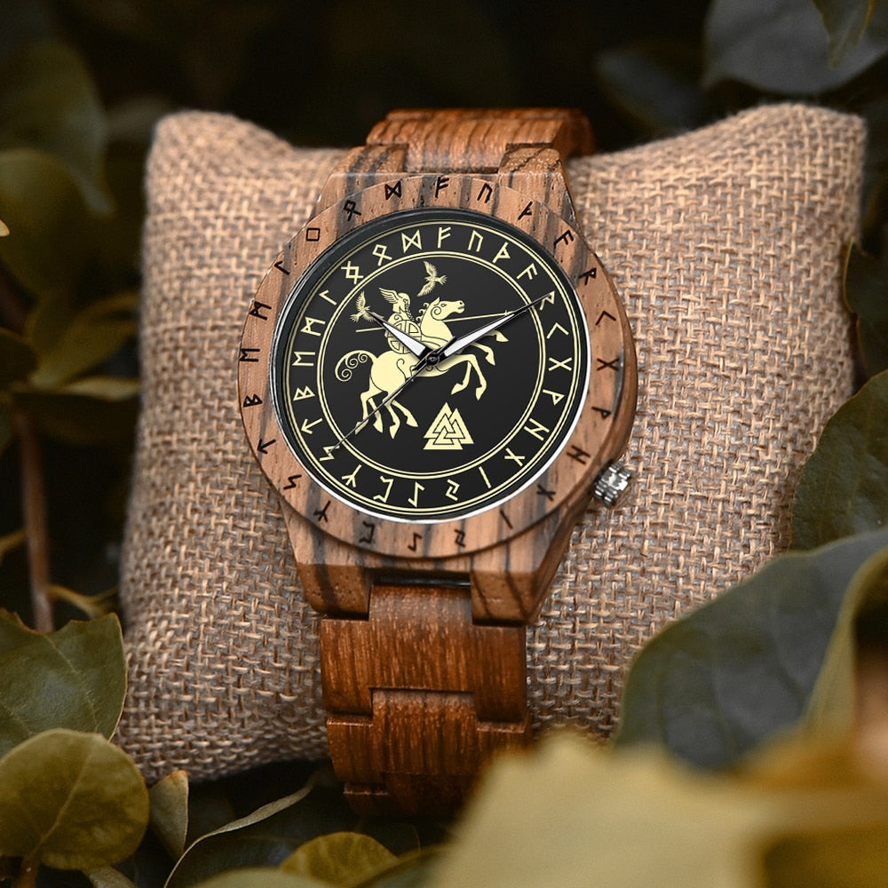 BOBO BIRD Viking Men's Vintage Wooden Watch with Gift Box