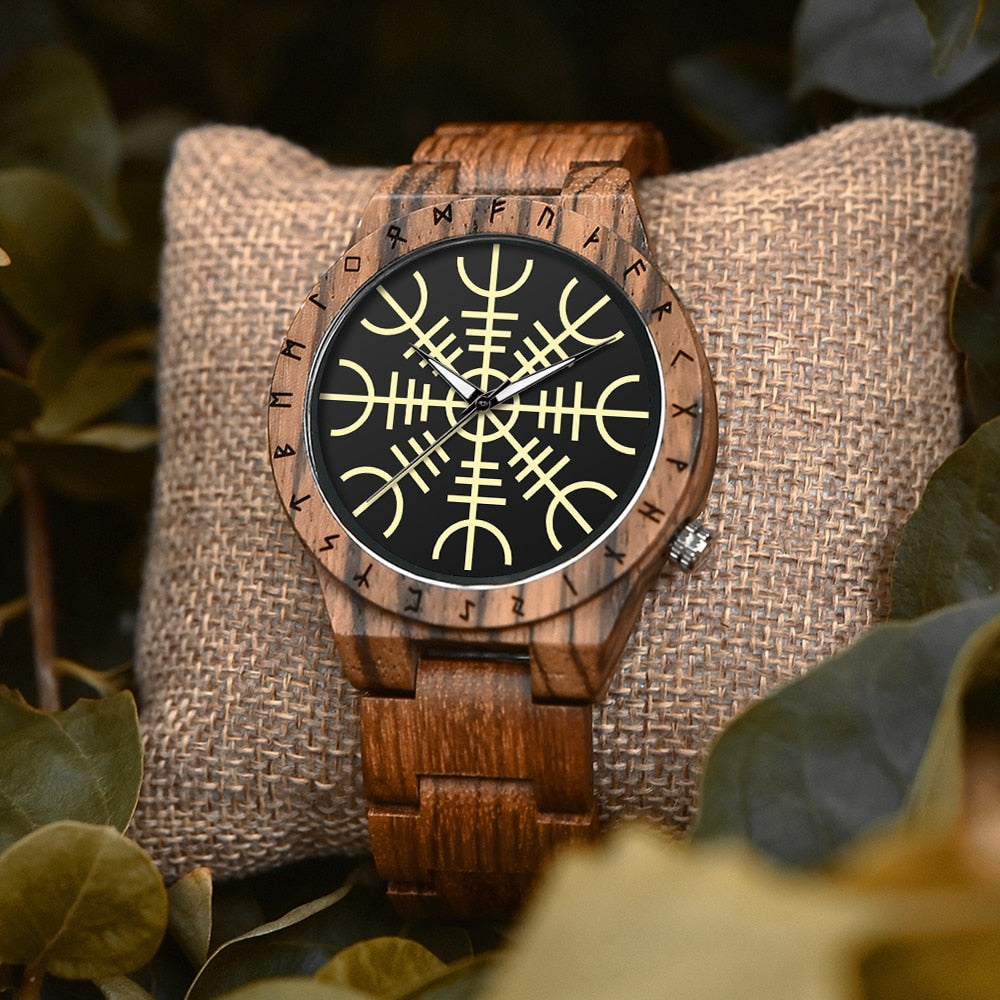 BOBO BIRD Viking Men's Vintage Wooden Watch with Gift Box